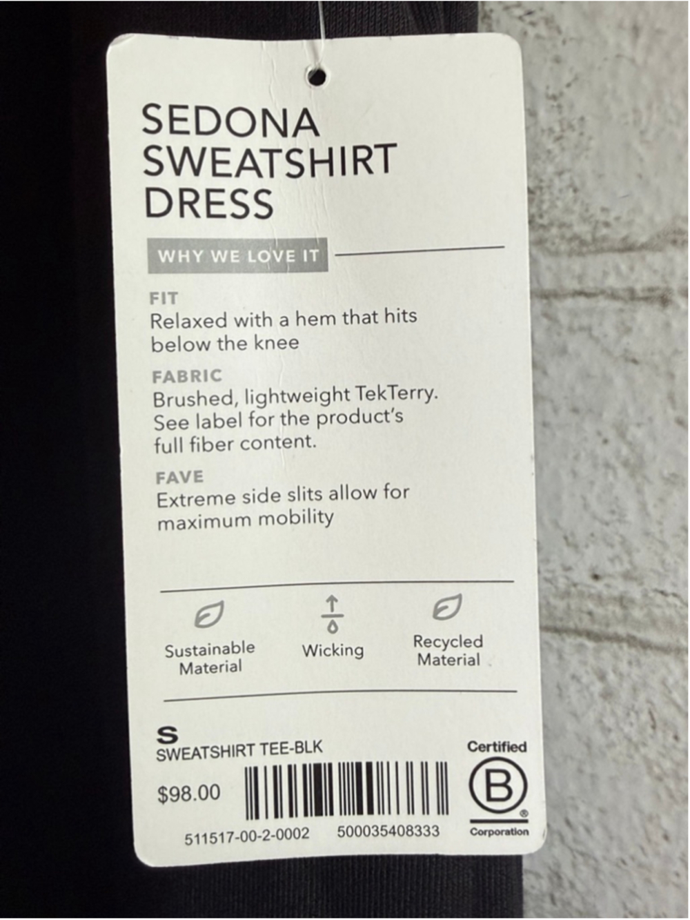 NWT Athleta Sedona Sweatshirt Dress, Black SIZE small modal - Picture 9 of 10